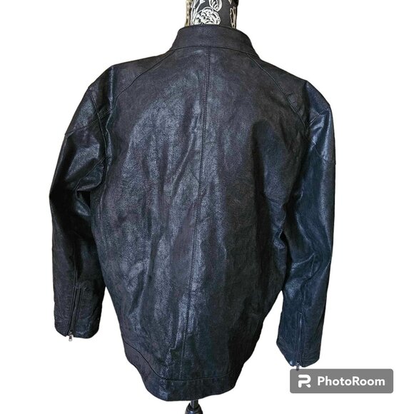 DO NOT DELETE!!!!!   Black Rivet 100% GENUINE LEATHER jacket in black  XXL - Picture 2 of 15